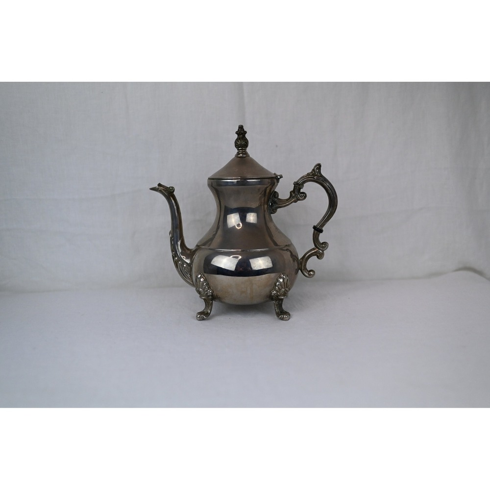 Vintage International Silver Company Tea Pot Silver Plated Footed 10x10